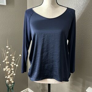 The Limited brand blouse 3/4 sleeve navy blue size S